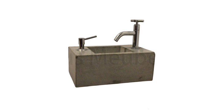 Toiletfontein van Beton. Op maat gemaakt. Uitvoering met zeepdispenser,